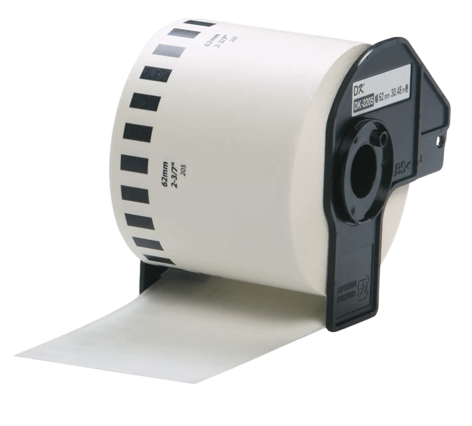 Brother DK22205 Vit 62mm x 30.5m adresseetiket - Kompatibel