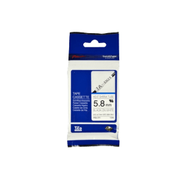 Brother HSE211 Svart text / Vit tejp 5,8 mm x 1,5 m tejp - Original