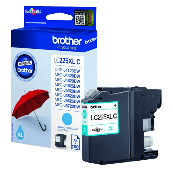 Brother LC225C cyan XL bläckpatron - Original