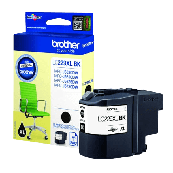 Brother LC229BK svart XL bläckpatron - Original