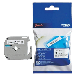 Brother MK221BZ Svart text / Vit tejp 9 mm x 8 m tejp - Original