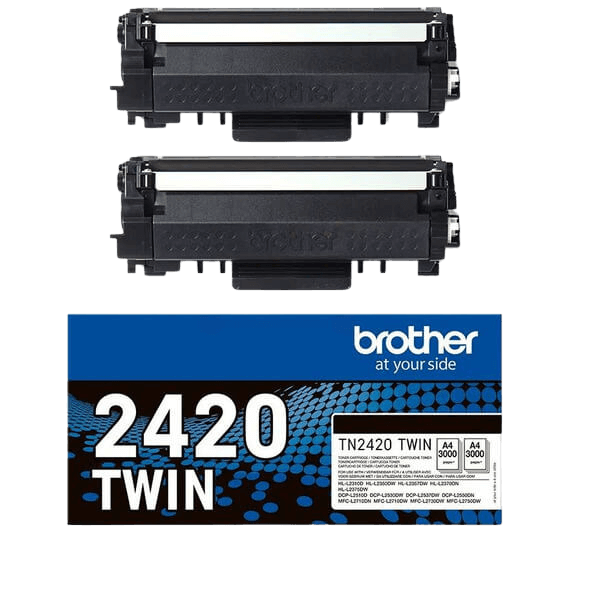 Brother TN2420TWIN svart twin pack toner - Original