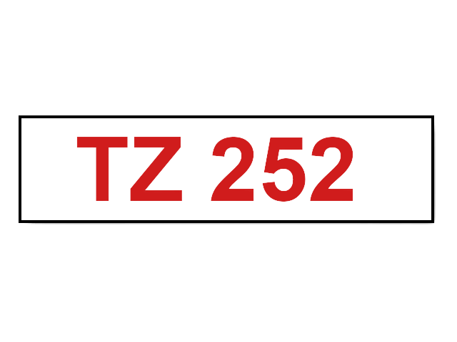 Brother TZe-252 Röd text / Vit tejp 24 mm x 8 m tejp - Kompatibel