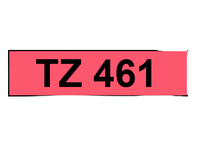 Brother TZe-461 Svart text / Röd tejp 36 mm x 8 m tejp - Kompatibel