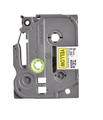 Brother TZe-fx621 Svart text / Gul tejp 9 mm x 8 m tejp - Kompatibel