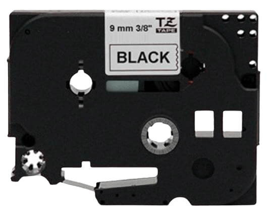 Brother TZe221 Svart text / Vit tejp 9 mm x 8 m tejp - Kompatibel