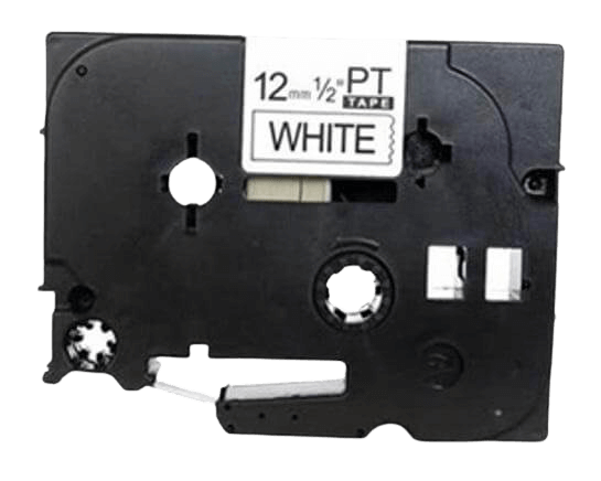 Brother TZe231 Svart text / Vit tejp 12 mm x 8 m tejp - Kompatibel