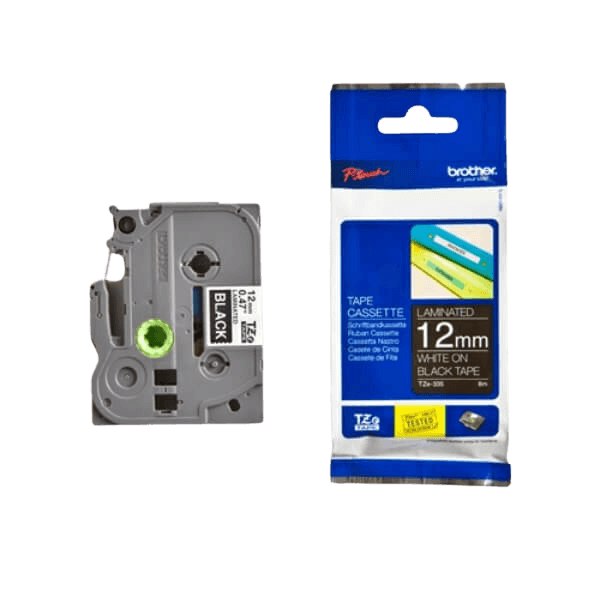 Brother TZe335 Vit text / Svart tejp 12 mm x 8 m tejp - Original
