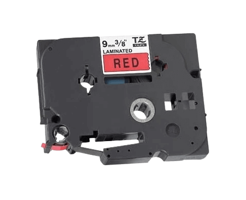 Brother TZe421 Svart text / Röd tejp 9 mm x 8 m tejp - Kompatibel