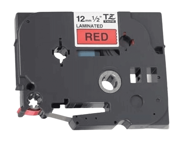 Brother TZe431 Svart text / Röd tejp 12 mm x 8 m tejp - Kompatibel