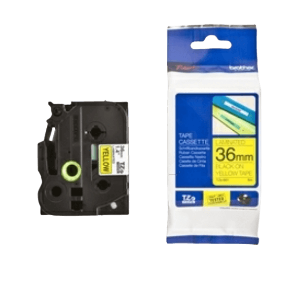 Brother TZE661 Svart text / Gul tejp 36 mm x 8 m tejp - Original