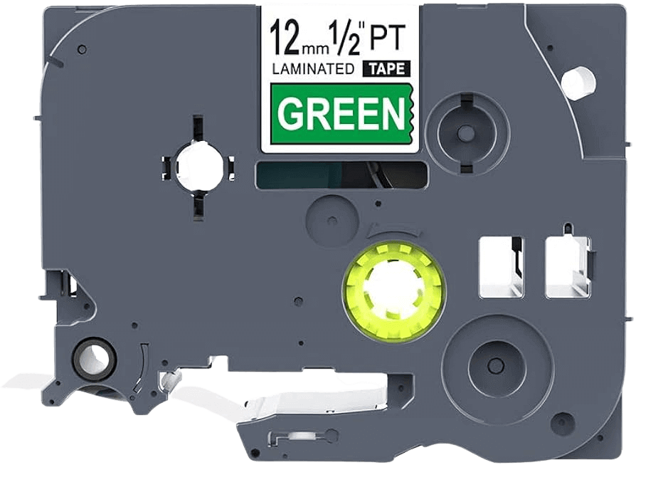 Brother TZe735 Vit text / Grön tejp 12 mm x 8 m tejp - Kompatibel