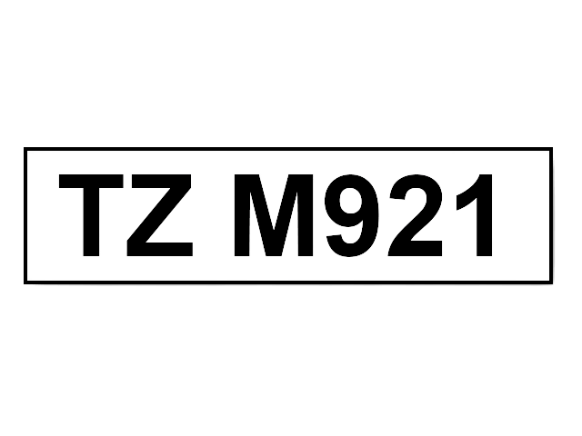 Brother TZEM921 Svart text / Silver tejp 9 mm x 8 m tejp - Kompatibel