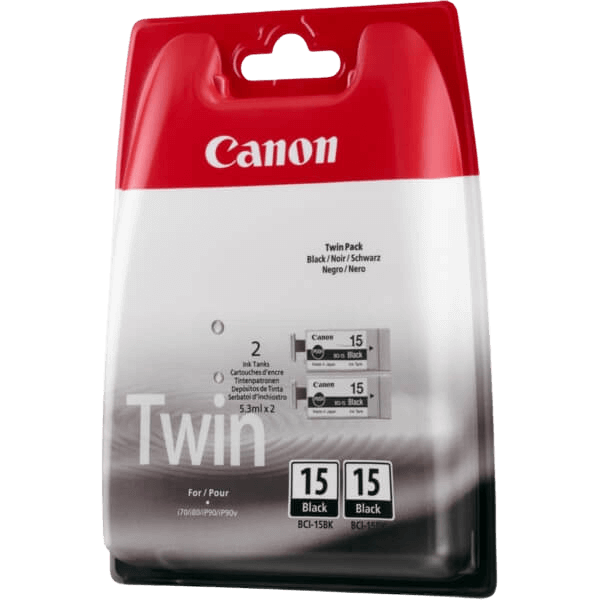 Canon BCI-15BK / 8190A002 svart twin pack bläckpatron - Original