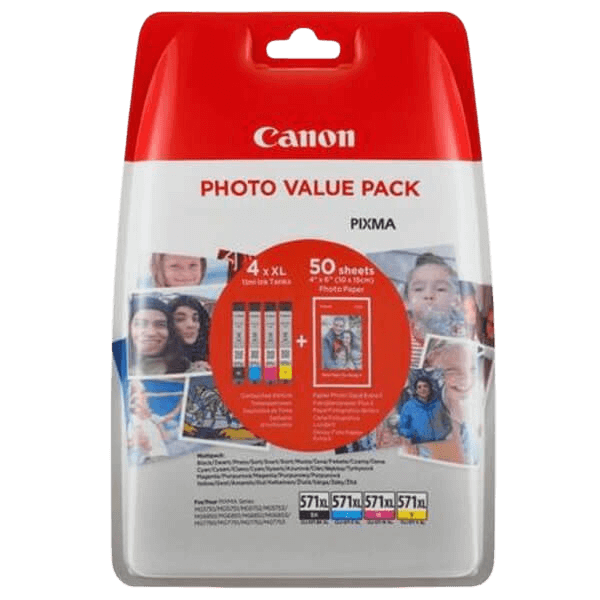 Canon CLI-571XL / 0332C005 CMYK + PAPIR XL rabattpaket - Original