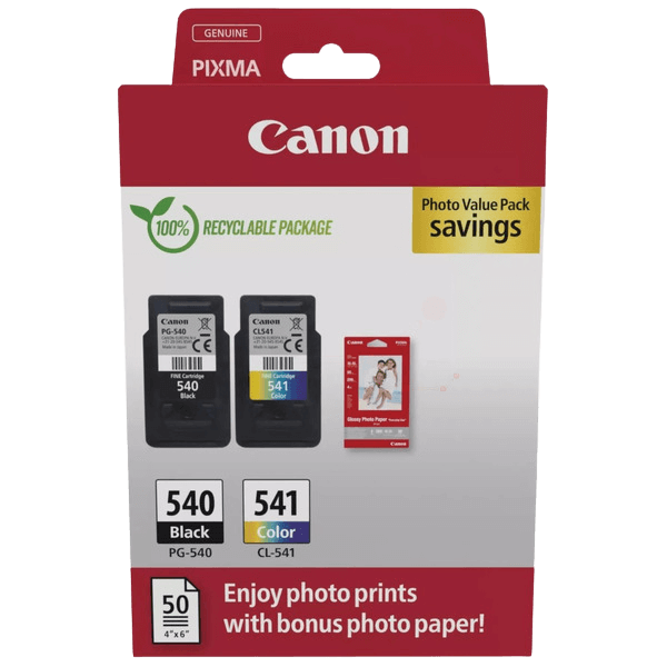 Canon PG-540 + CL-541 + Papir / 5225B013 CMYK rabattpaket - Original