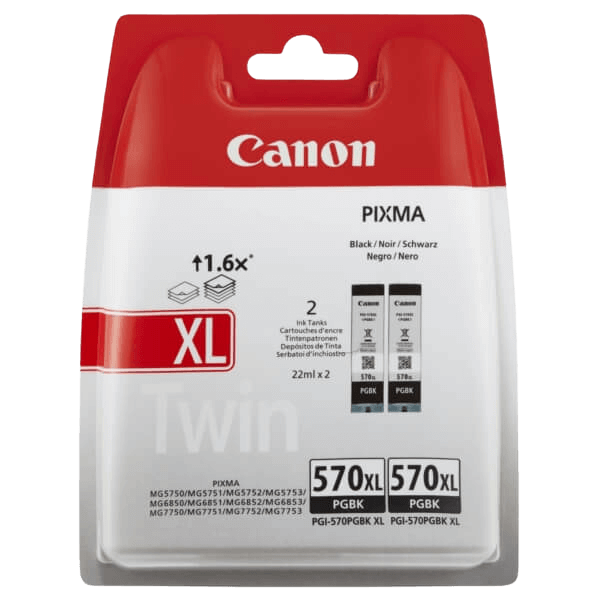 Canon PGI-570BKXLTP / 0318C007 pigment svart XL twin pack bläckpatron - Original
