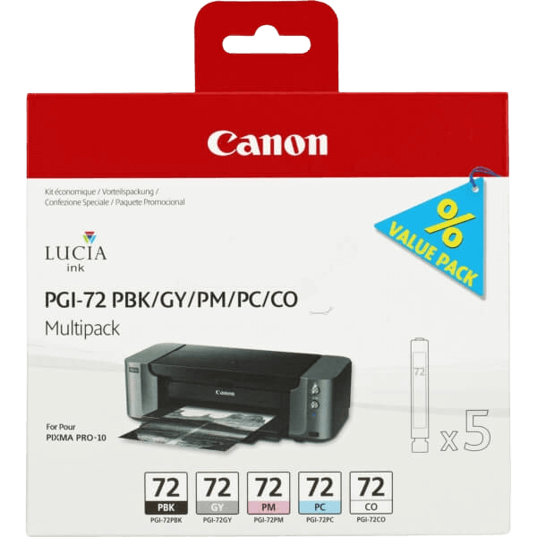 Canon PGI-72PH / 6403B007 PBK/GY/PM/PC/CO rabattpaket - Original