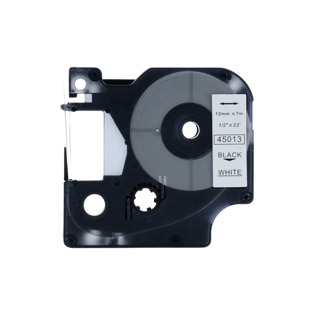 Dymo D1 45013 / S0720530 Svart text / Vit tejp 12 mm x 7 m tejp - Kompatibel