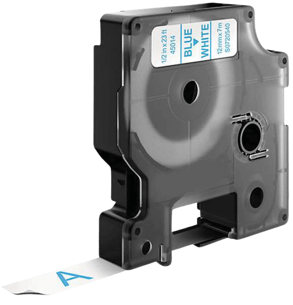 Dymo S0720540 / 45014 Blå text / Vit tejp 12 mm x 7 m tejp - Kompatibel