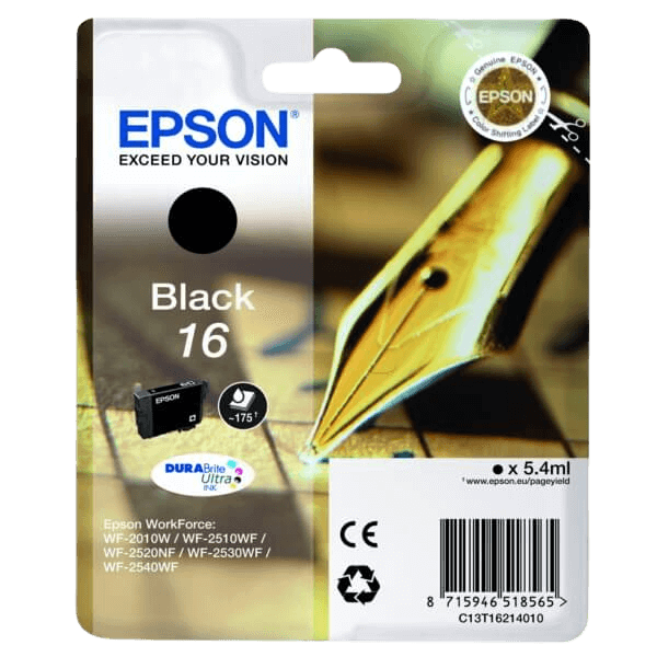 Epson 16 / C13T16214012 svart bläckpatron - Original