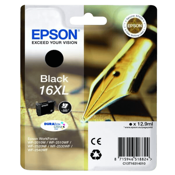 Epson 16 / C13T16314012 svart XL bläckpatron - Original
