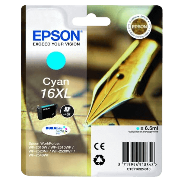 Epson 16 / C13T16324012 cyan XL bläckpatron - Original