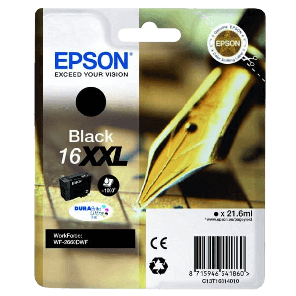 Epson 16 / C13T16814012 svart XXL bläckpatron - Original