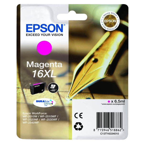 Epson 16 / C13T16334012 magenta XL bläckpatron - Original