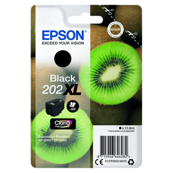 Epson 202 / C13T02G14010 svart XL bläckpatron - Original