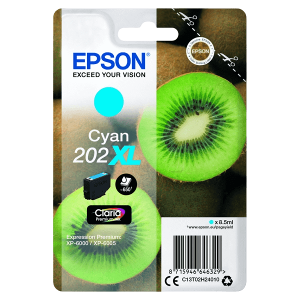 Epson 202 / C13T02H24010 cyan XL bläckpatron - Original