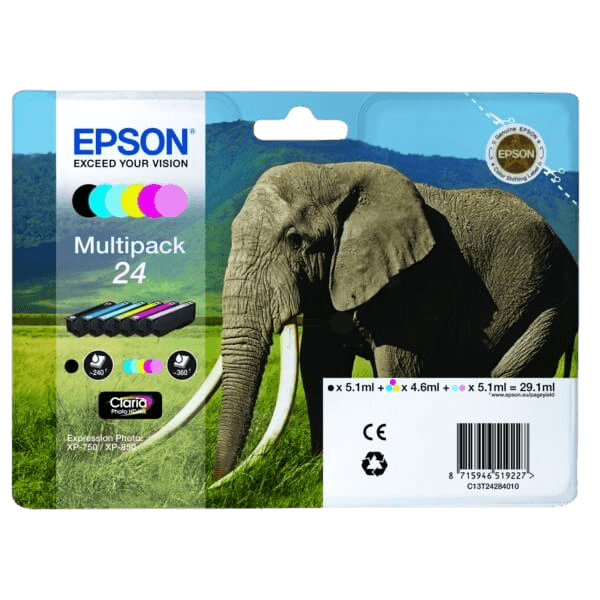 Epson 24 / C13T24284011 CMYK + LC + LM rabattpaket - Original