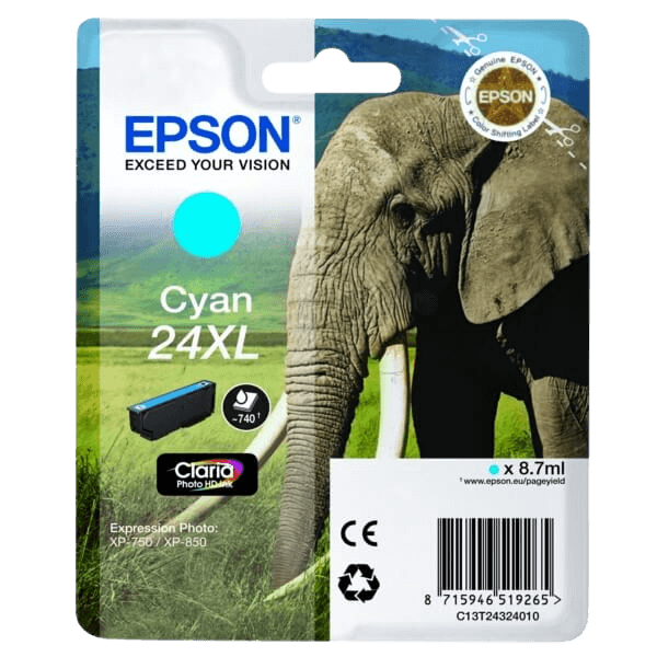 Epson 24XL / C13T24324012 cyan XL bläckpatron - Original