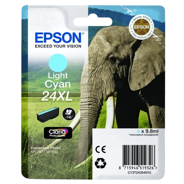 Epson 24XL / C13T24354012 ljus cyan XL bläckpatron - Original