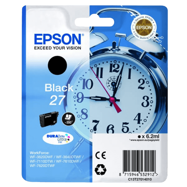 Epson 27 / C13T27014012 svart bläckpatron - Original