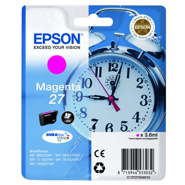 Epson 27 / C13T27034012 magenta bläckpatron - Original