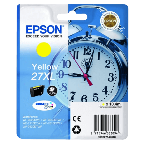 Epson 27 / C13T27144012 gul XL bläckpatron - Original