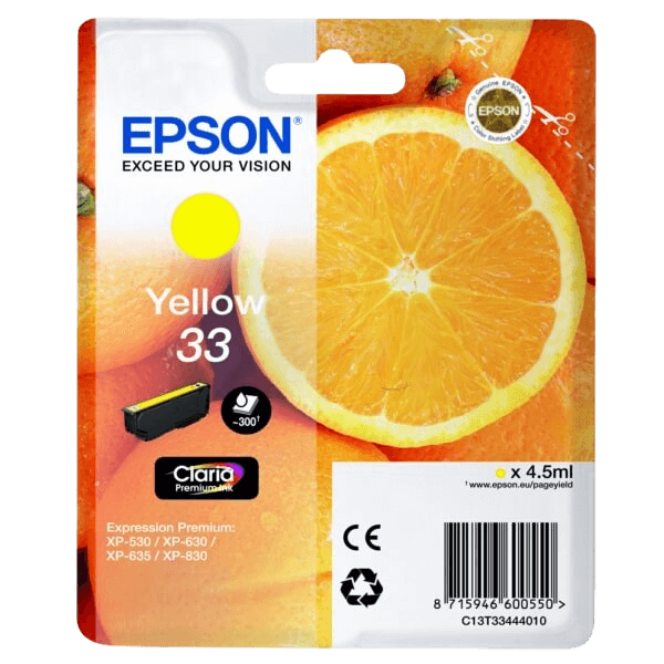 Epson 33 / C13T33444012 gul bläckpatron - Original