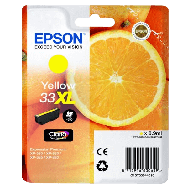 Epson 33 / C13T33644012 gul XL bläckpatron - Original
