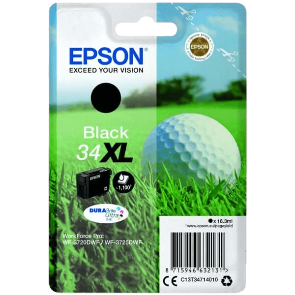 Epson 34 / C13T34714010 svart XL bläckpatron - Original