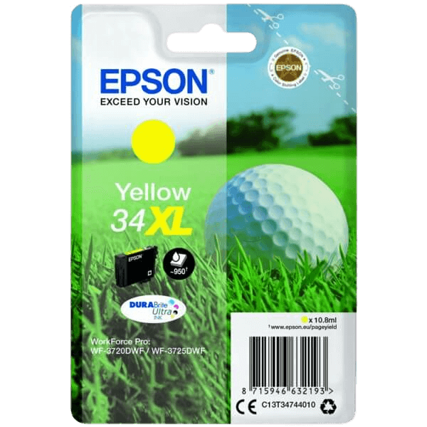 Epson 34 / C13T34744010 gul XL bläckpatron - Original
