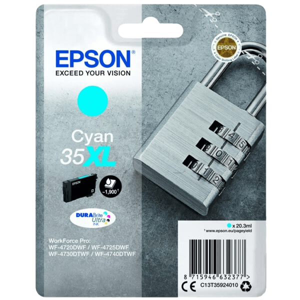 Epson 35 / C13T35924010 cyan XL bläckpatron - Original