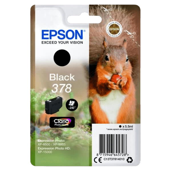 Epson 378 / C13T37814010 svart bläckpatron - Original