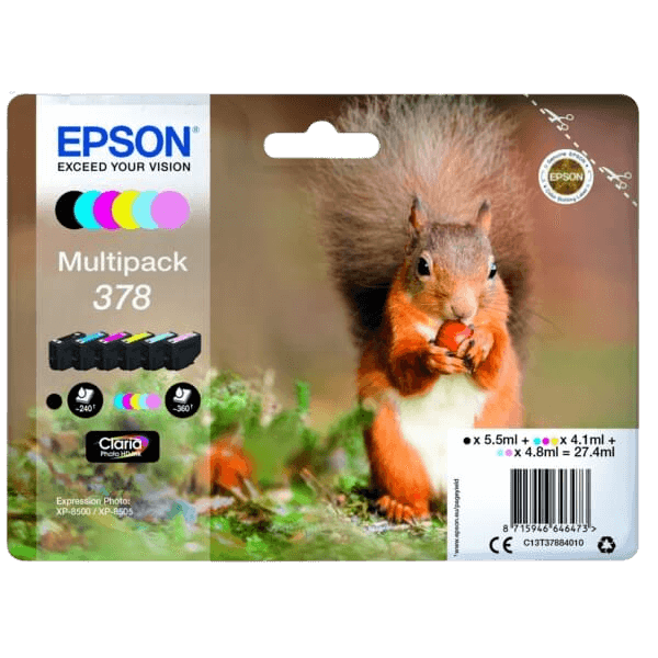 Epson 378 / C13T37884010 CMYK rabattpaket - Original