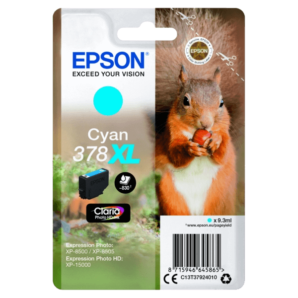 Epson 378 / C13T37924010 ljus cyan XL bläckpatron - Original