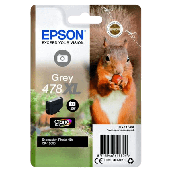 Epson 478 / C13T04F64010 grå XL bläckpatron - Original