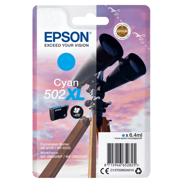 Epson 502XLC / C13T02W24010 cyan XL bläckpatron - Original
