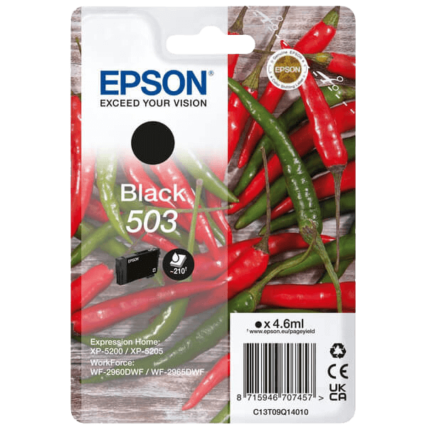 Epson 503BK / C13T09Q14010 svart bläckpatron - Original