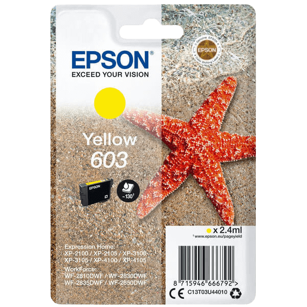 Epson 603 / C13T03U44010 gul bläckpatron - Original