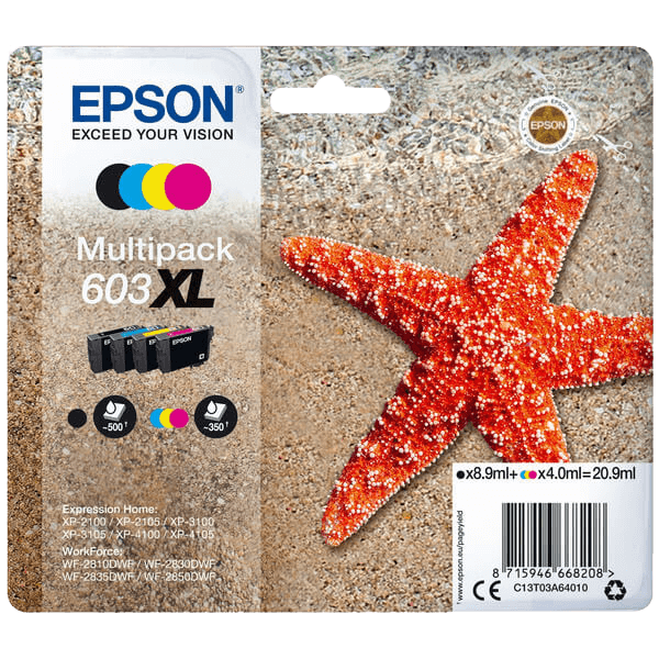 Epson 603XL / C13T03A64010 CMYK XL rabattpaket - Original